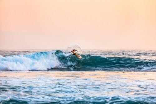 Golfsurfen, surfer, beach, man