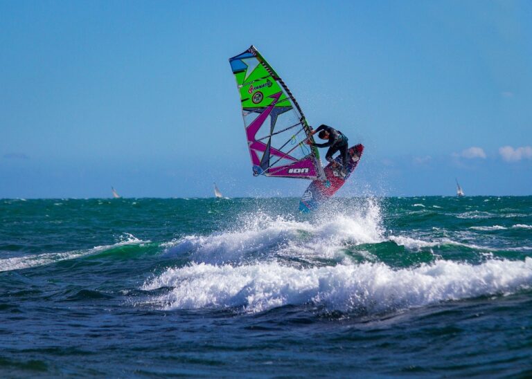 windsurfing, waves, sea